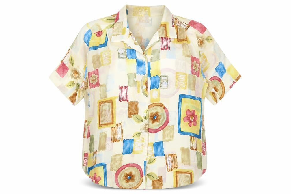 Direct Womens Yellow Floral  Basic Blouse Size 14