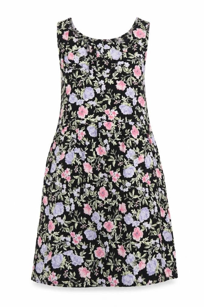 H&M Womens Black Floral  A-Line  Size 8