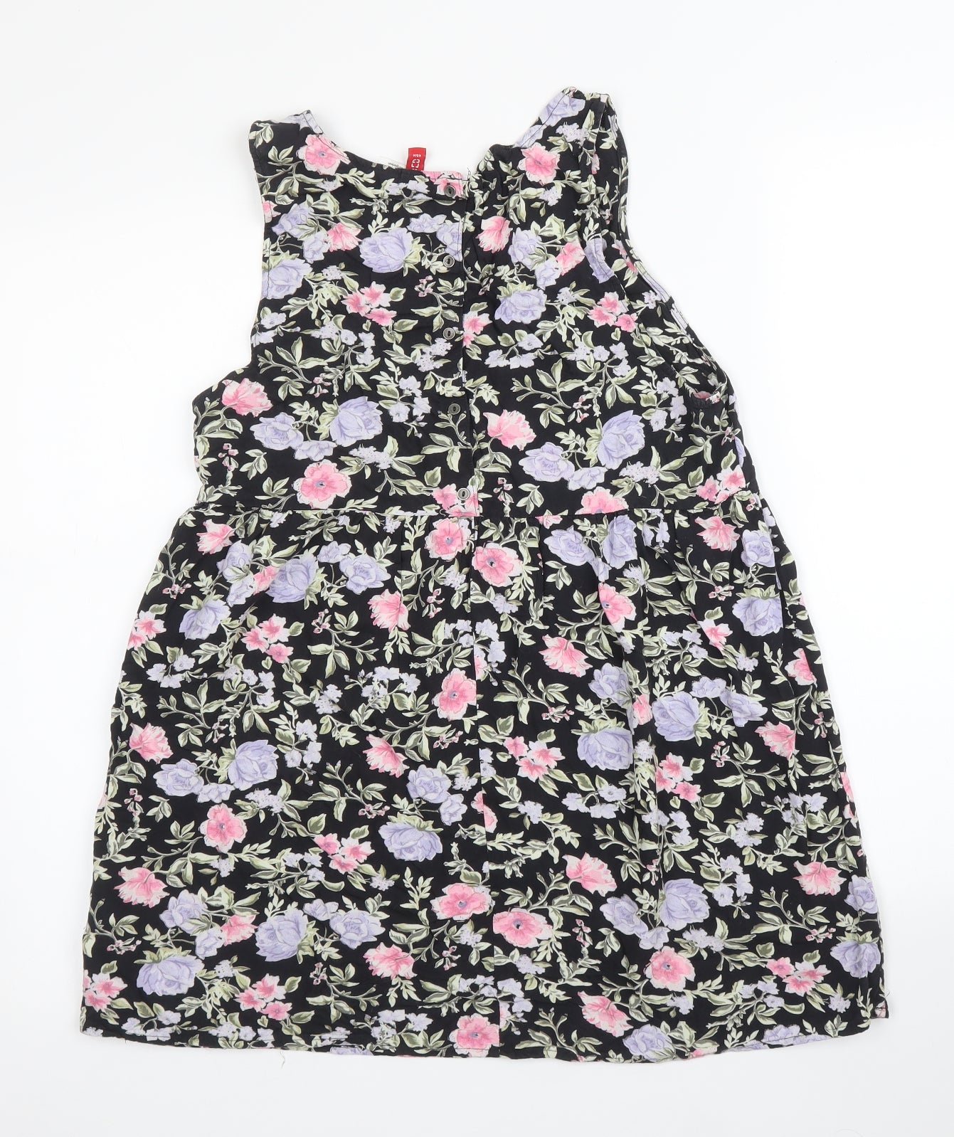 H&M Womens Black Floral  A-Line  Size 8