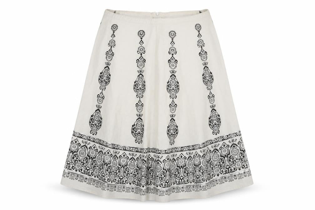 Preworn Womens White   Flare Skirt Size 32 in