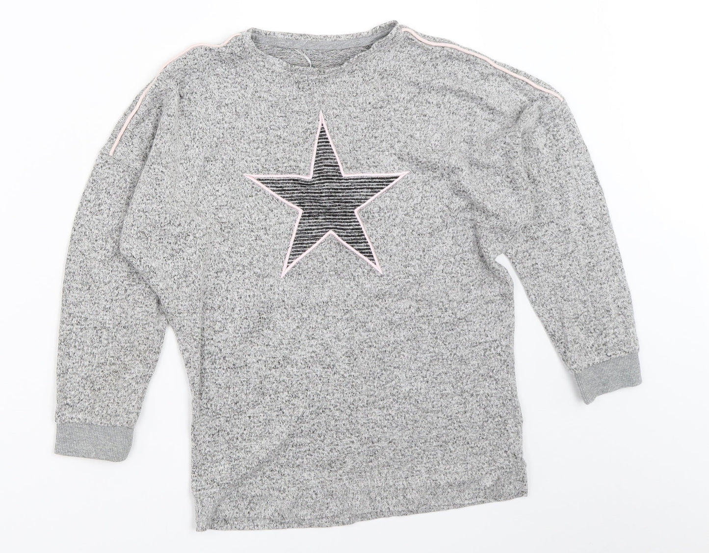 Nutmeg Girls Grey   Pullover Jumper Size 9-10 Years
