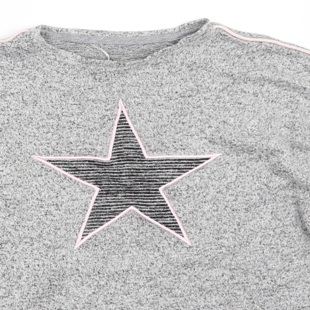 Nutmeg Girls Grey   Pullover Jumper Size 9-10 Years