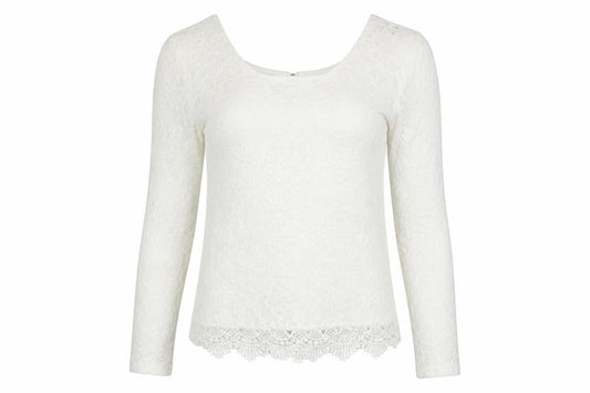 Reyon  Womens White Floral  Basic T-Shirt Size L
