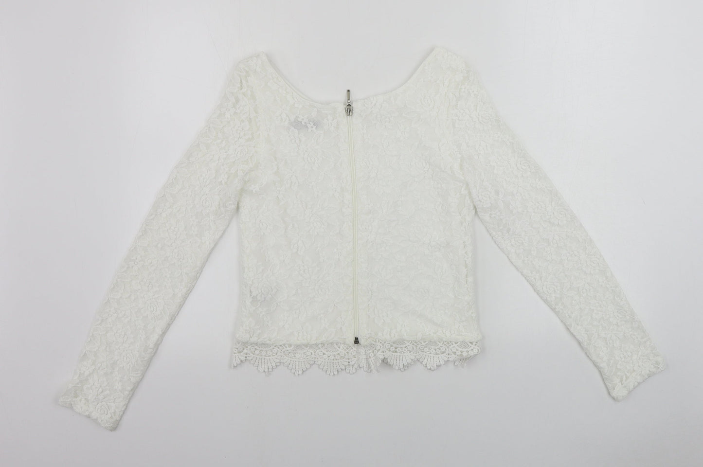 Reyon  Womens White Floral  Basic T-Shirt Size L