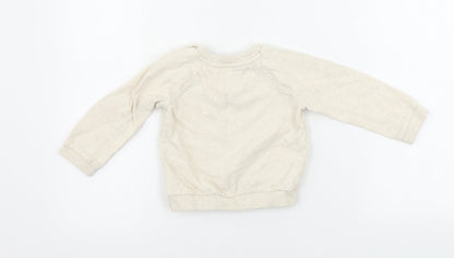 Back view of F&F girls’ beige jumper, size 18-24, months