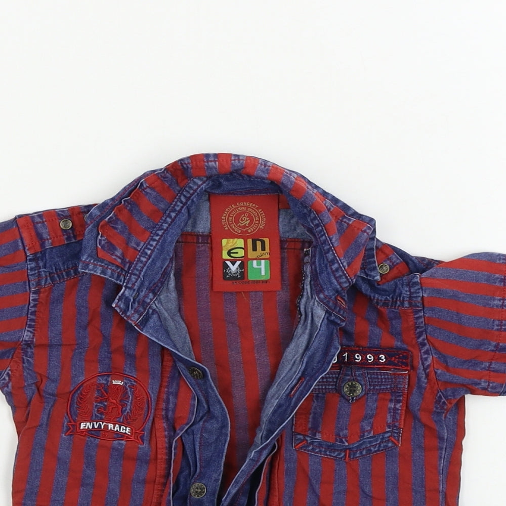Alternative  Boys Blue Striped  Basic Button-Up Size 3 Years