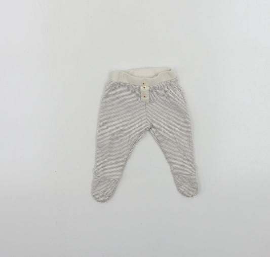 John Lewis  Baby Beige Striped  Sweatpants Trousers Size Newborn