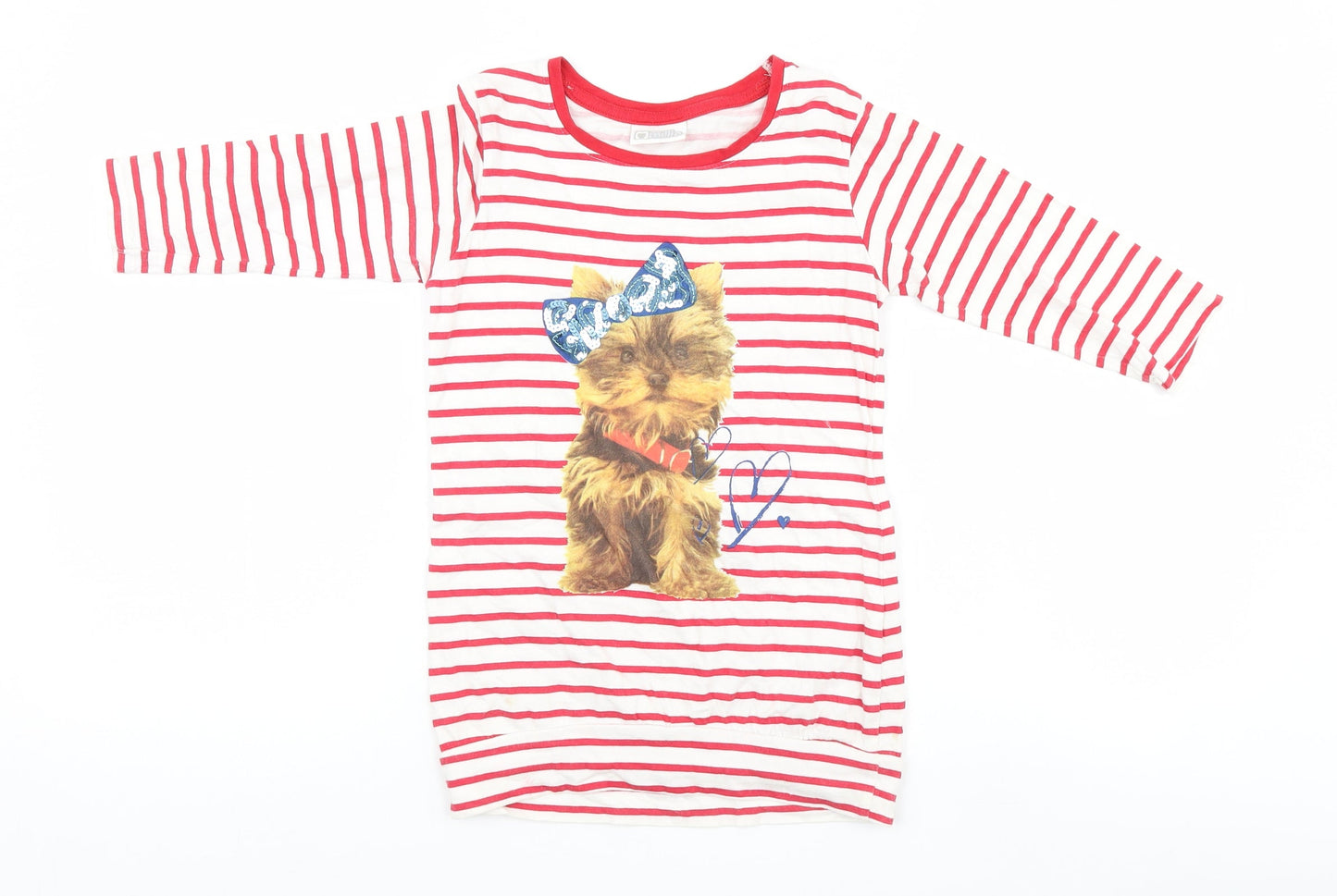 Sweet Millie Girls Ivory Striped  Camisole T-Shirt Size 7 Years