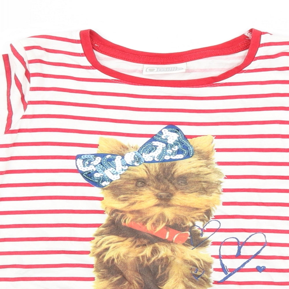 Sweet Millie Girls Ivory Striped  Camisole T-Shirt Size 7 Years