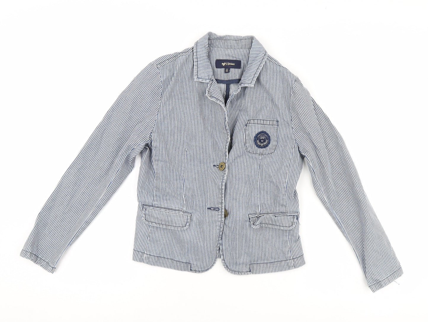 j jeans Girls Blue Striped  Jacket  Size 10 Years
