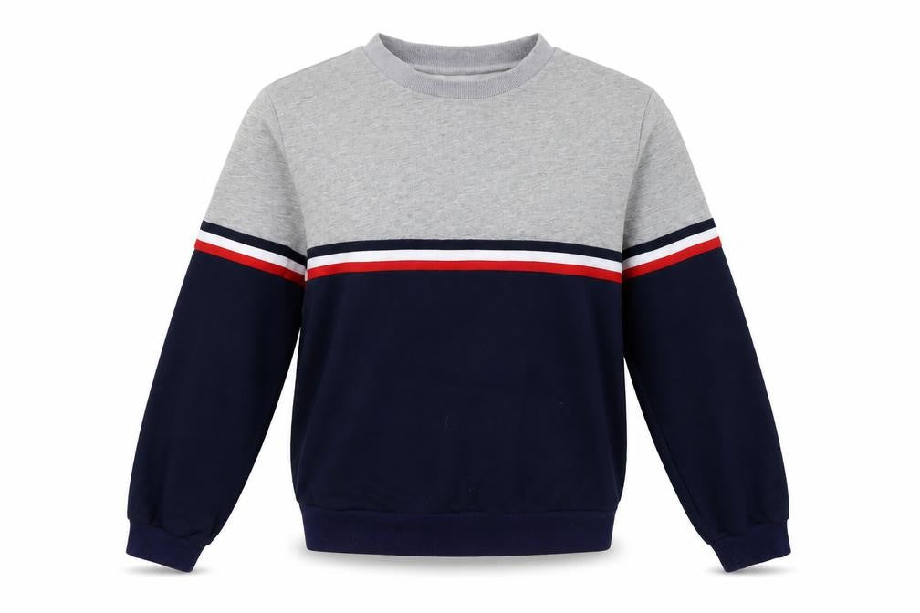 Preworn Womens Grey Striped  Pullover Sweatshirt Size L