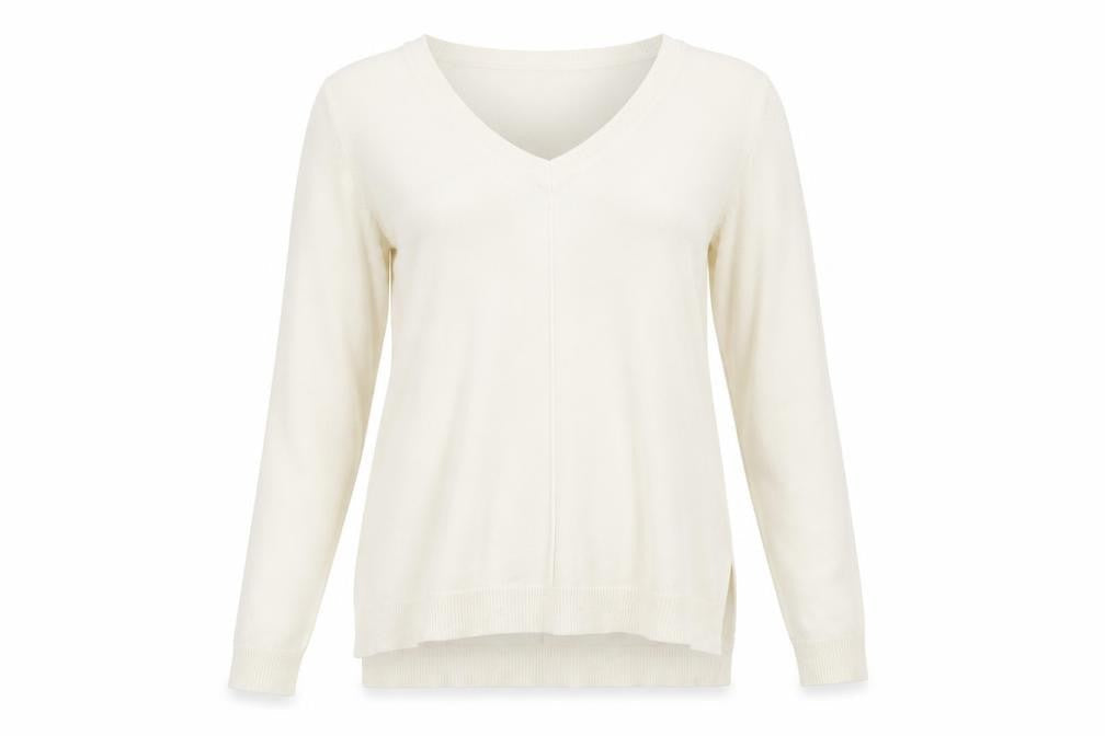 Primark Womens White  Knit Pullover Sweatshirt Size 6