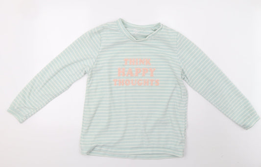 Primark Womens Green Striped   Pyjama Top Size S