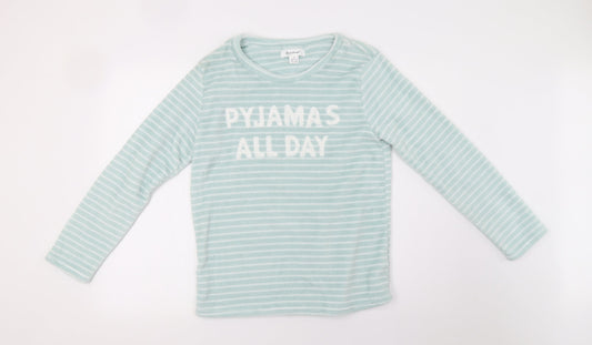 Primark Womens Green Striped   Pyjama Top Size 8