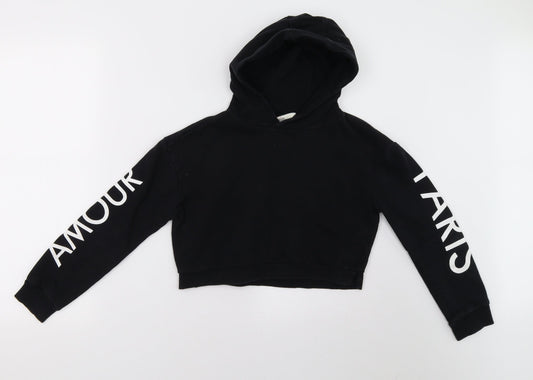 Miss Evie Girls Black   Pullover Hoodie Size 10 Years