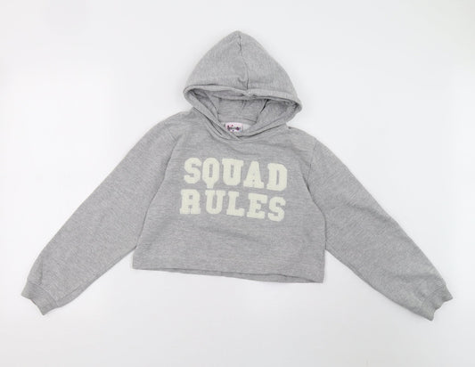 hullabaloo Girls Grey   Pullover Hoodie Size 12 Years