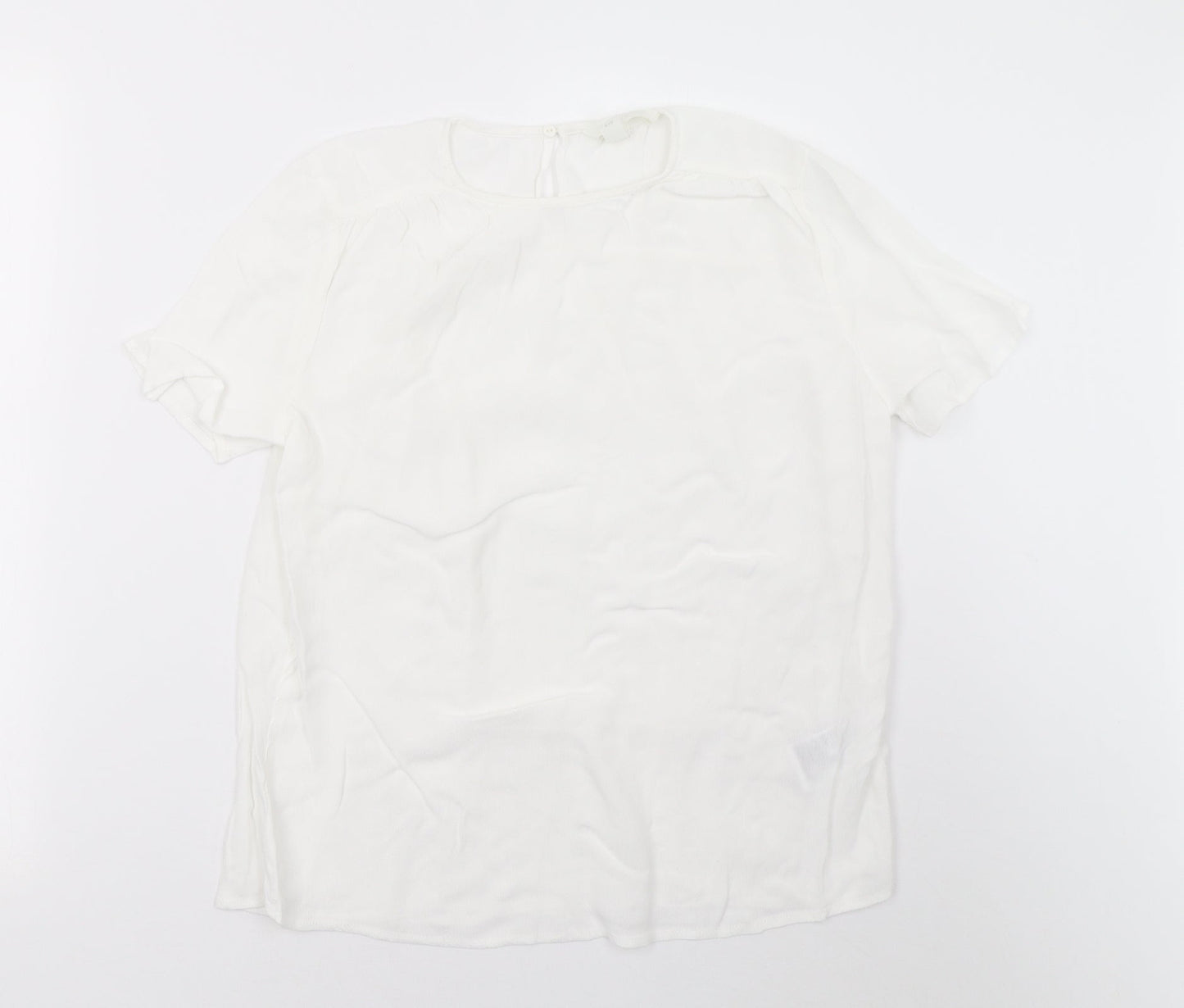H&M Womens White   Basic T-Shirt Size 8