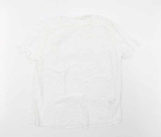 H&M Womens White   Basic T-Shirt Size 8