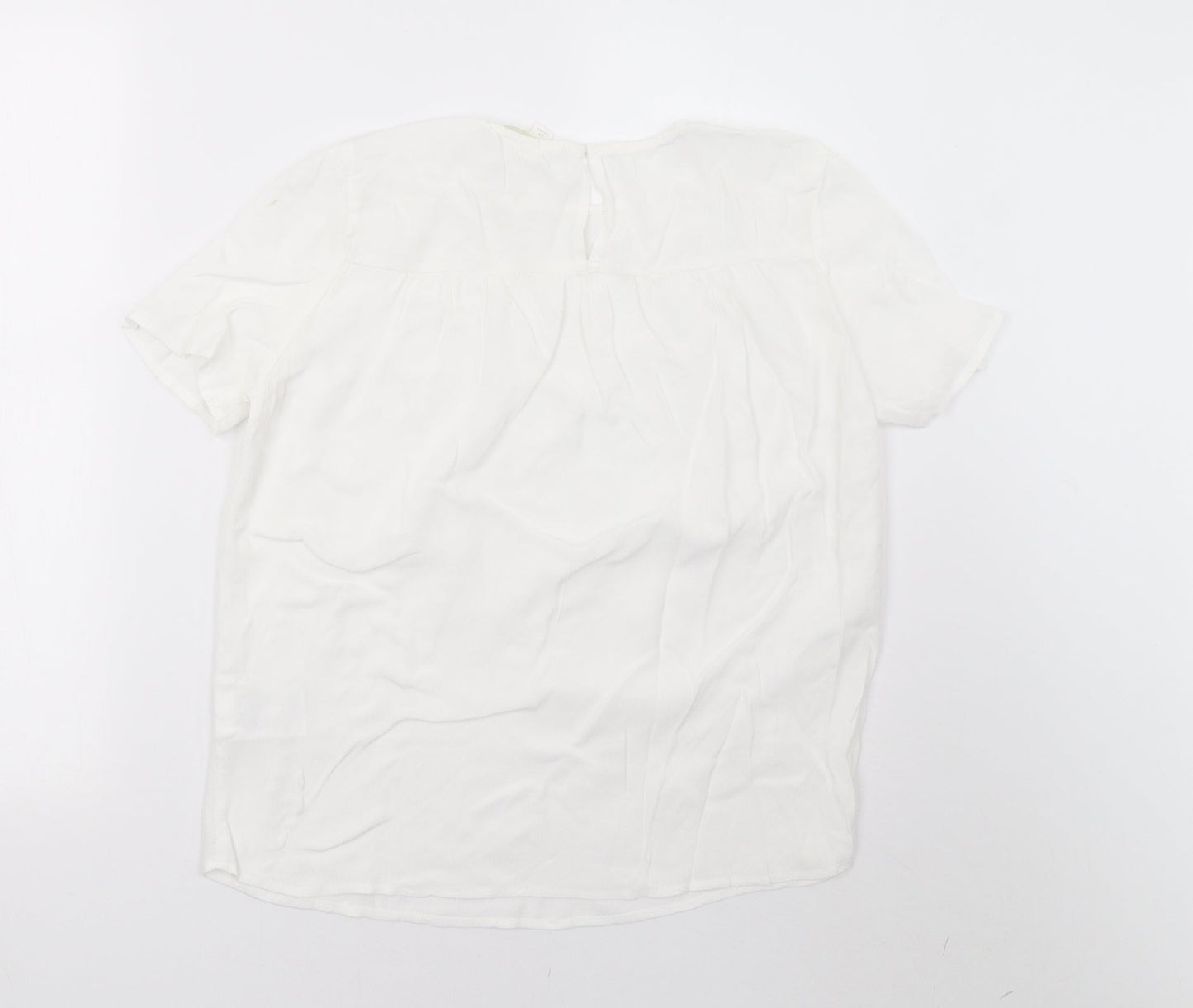 H&M Womens White   Basic T-Shirt Size 8