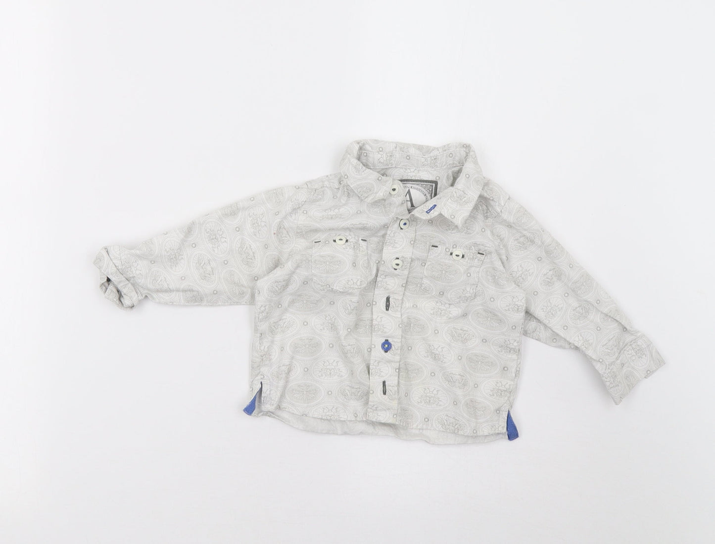 Marks and Spencer Boys Grey   Basic Button-Up Size 12 Months