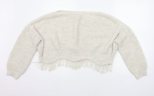 Quiz Womens White   Pullover Jumper Size M