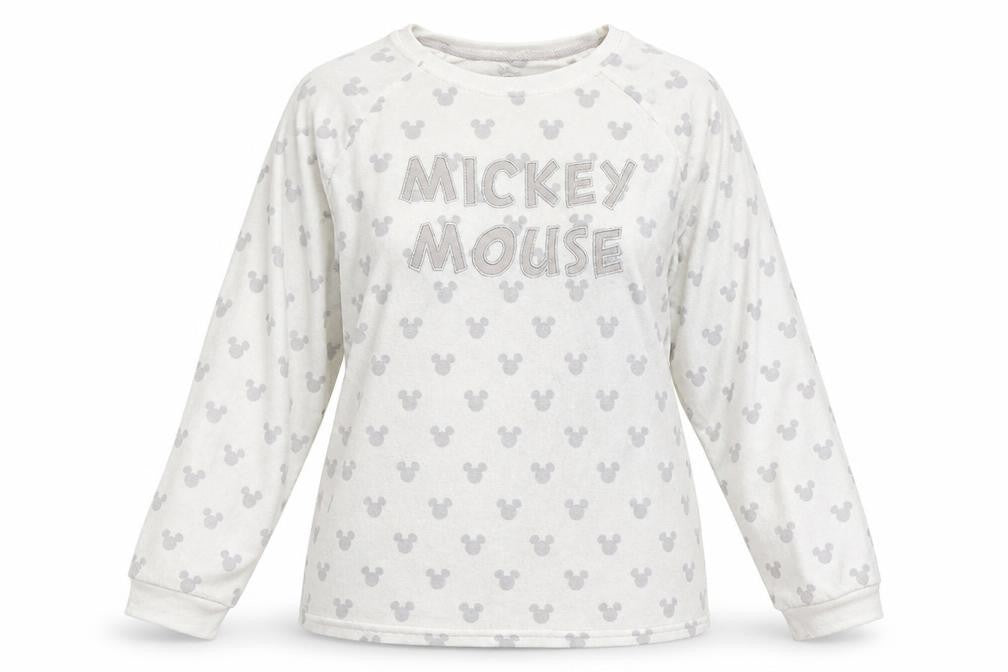 Primark Womens White Geometric  Kimono Pyjama Top Size S  - Micky Mouse