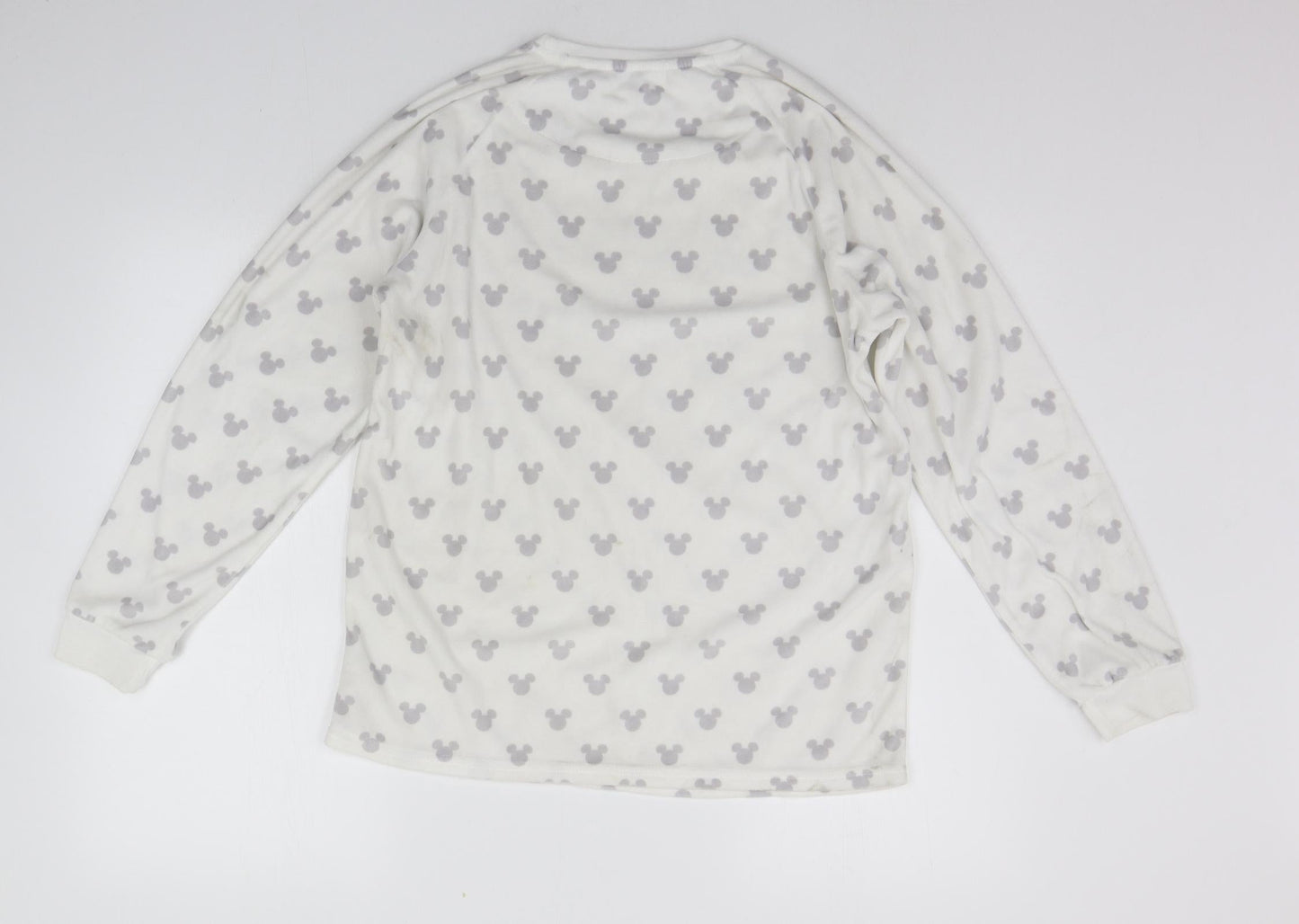 Primark Womens White Geometric  Kimono Pyjama Top Size S  - Micky Mouse