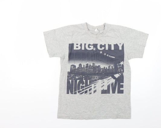Preworn Boys Grey   Basic T-Shirt Size 10-11 Years