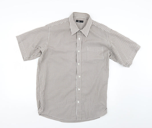 Cotton Traders Mens Beige Striped   Button-Up Size L