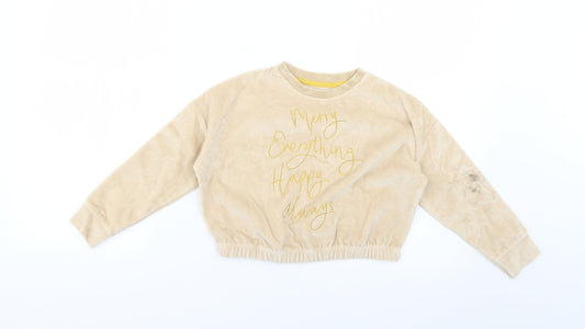 George Girls Beige   Pullover Jumper Size 4-5 Years