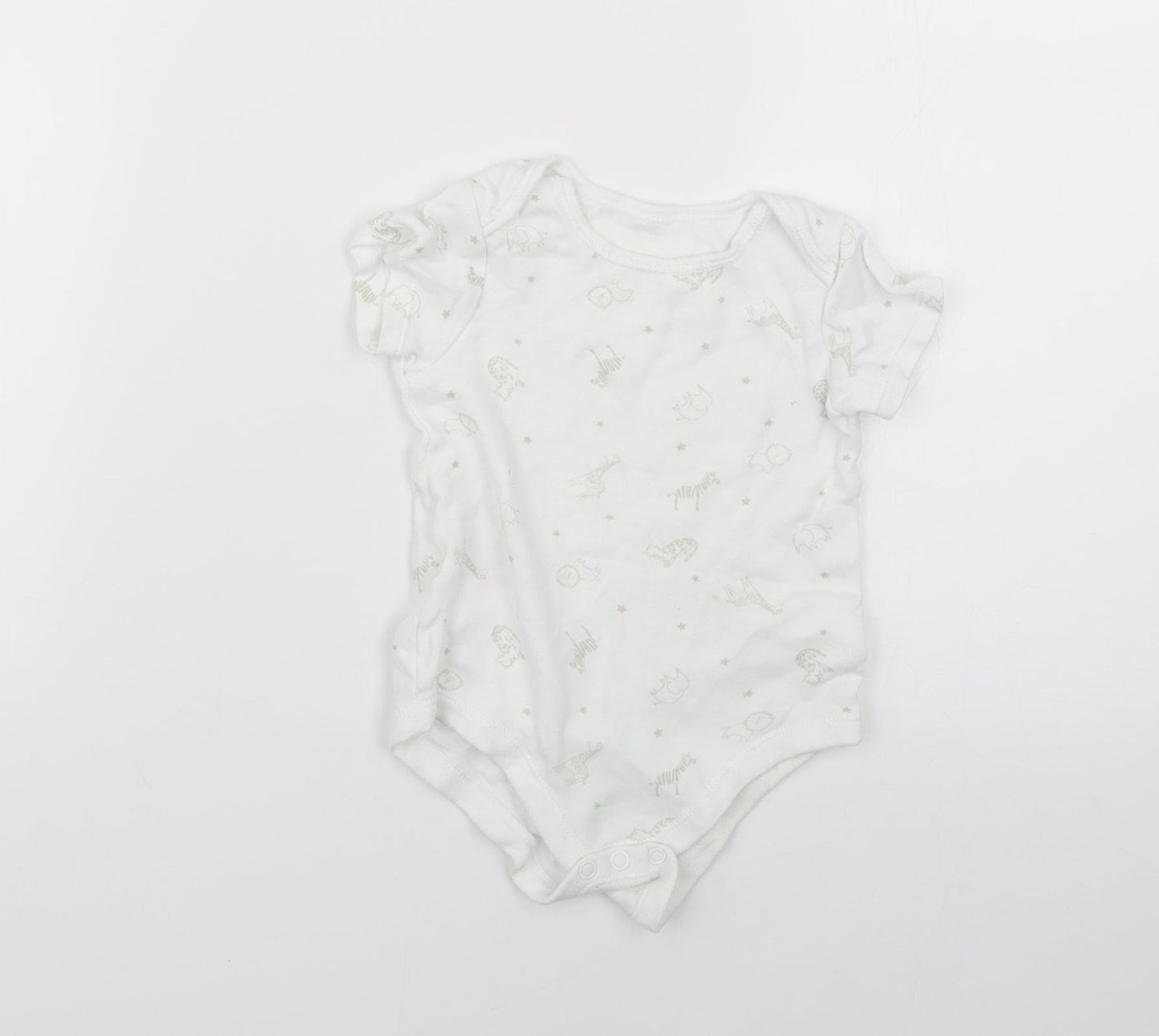 TU Baby White Geometric  Babygrow One-Piece Size 9-12 Months