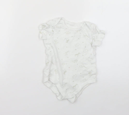 TU Baby White Geometric  Babygrow One-Piece Size 9-12 Months