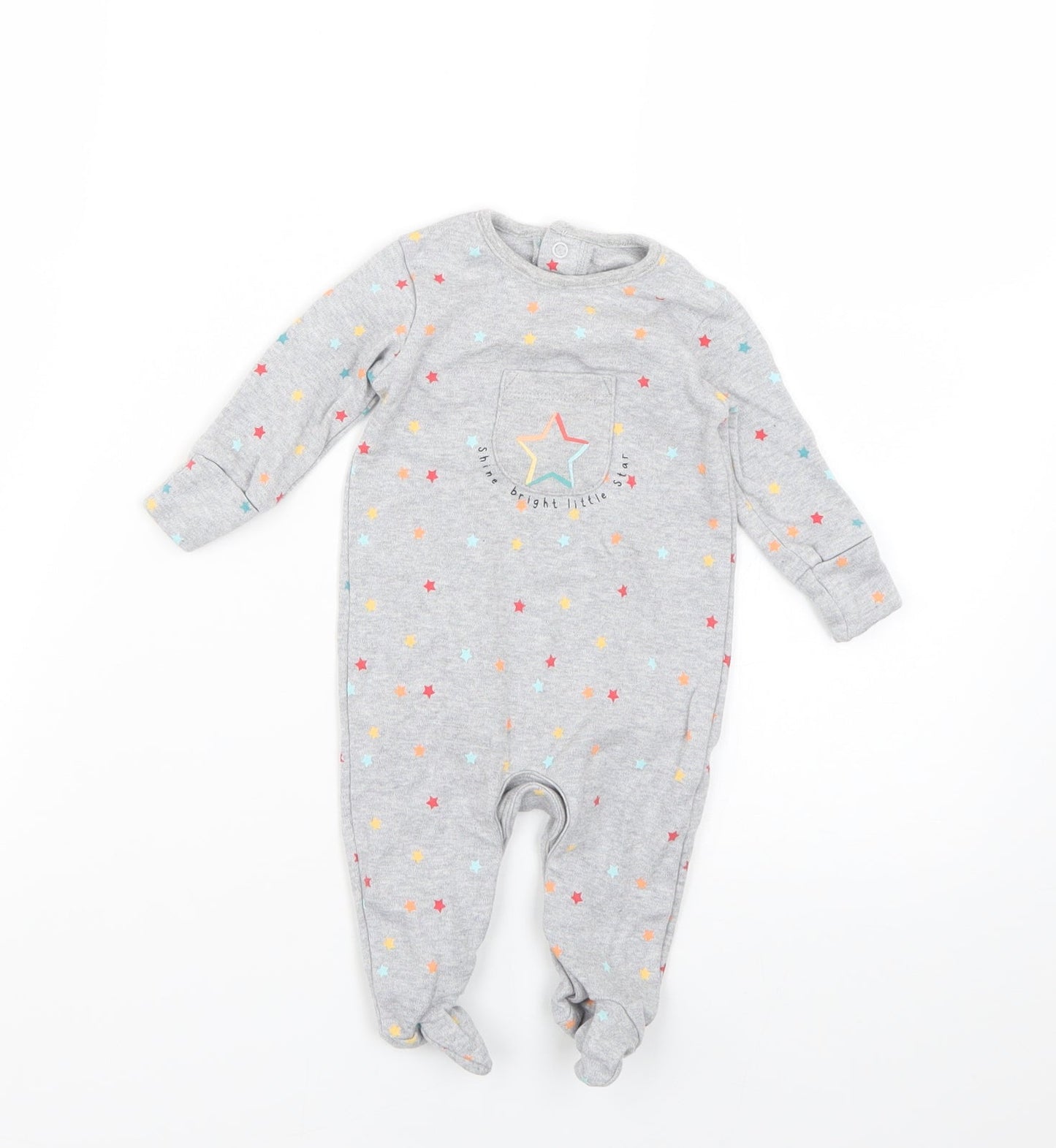 Matalan Baby Grey Geometric  Babygrow One-Piece Size 0-3 Months