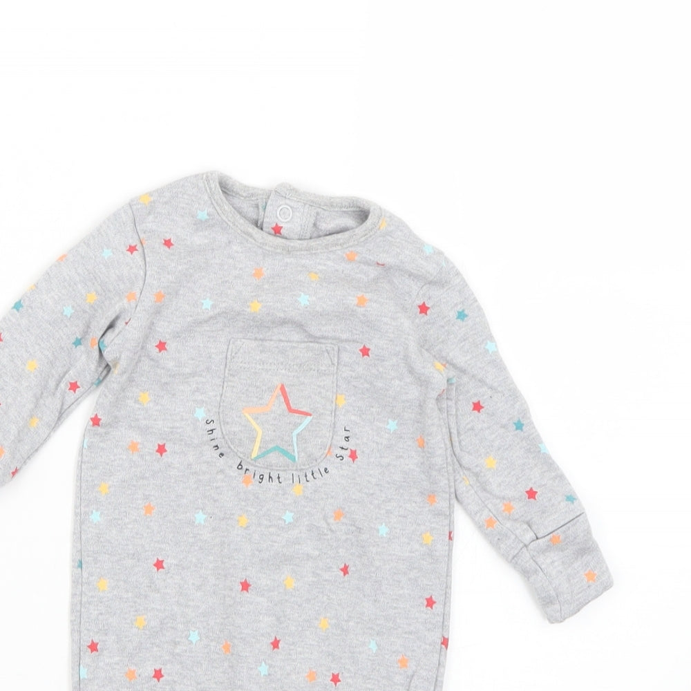 Matalan Baby Grey Geometric  Babygrow One-Piece Size 0-3 Months