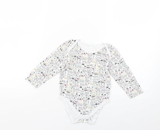 Primark Baby White Geometric  Babygrow One-Piece Size 12-18 Months