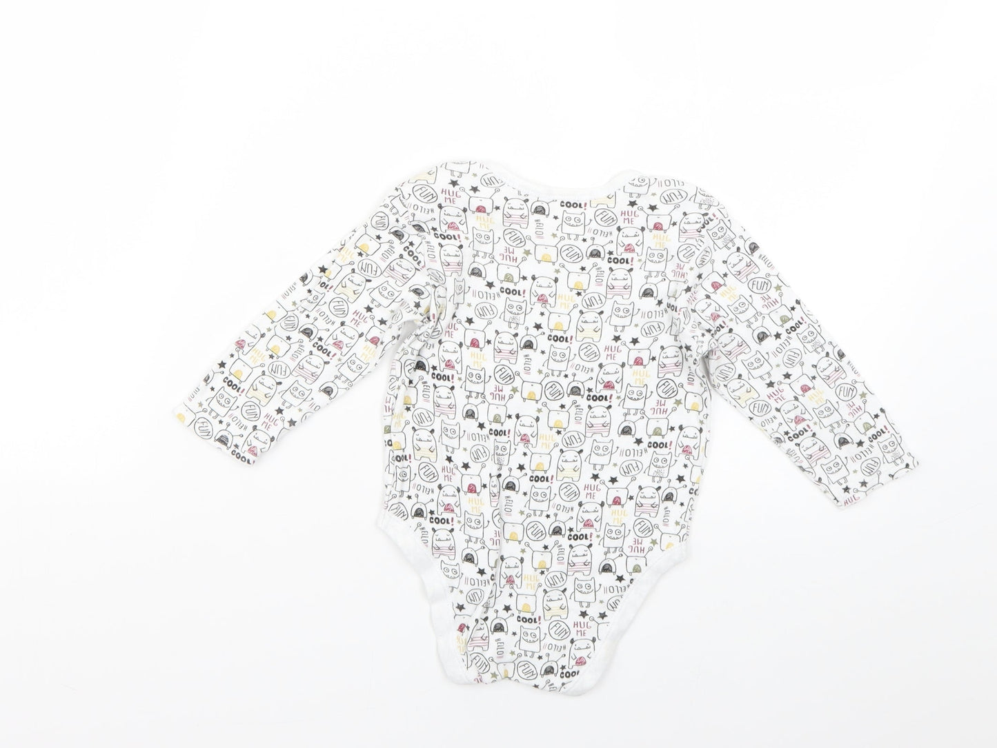 Primark Baby White Geometric  Babygrow One-Piece Size 12-18 Months