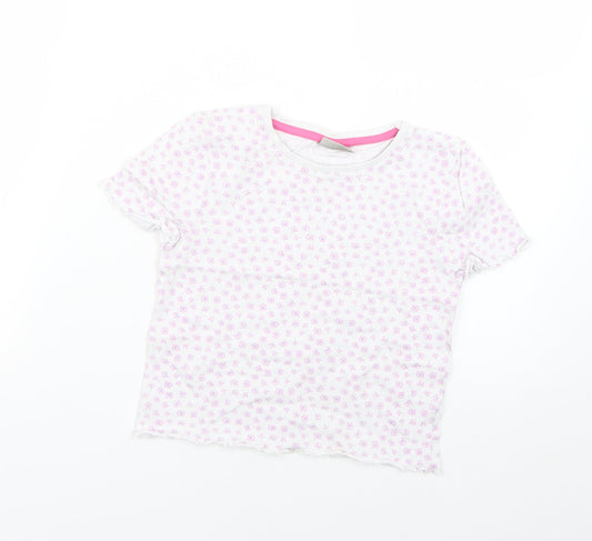 Matalan Girls Purple Floral  Basic Blouse Size 8 Years