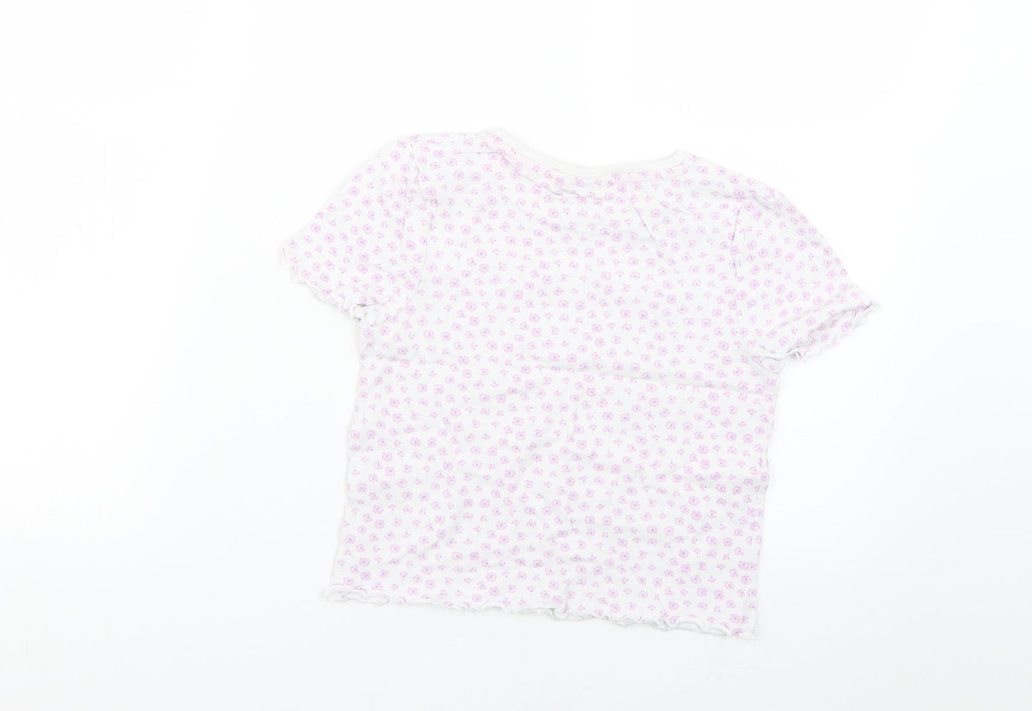 Matalan Girls Purple Floral  Basic Blouse Size 8 Years