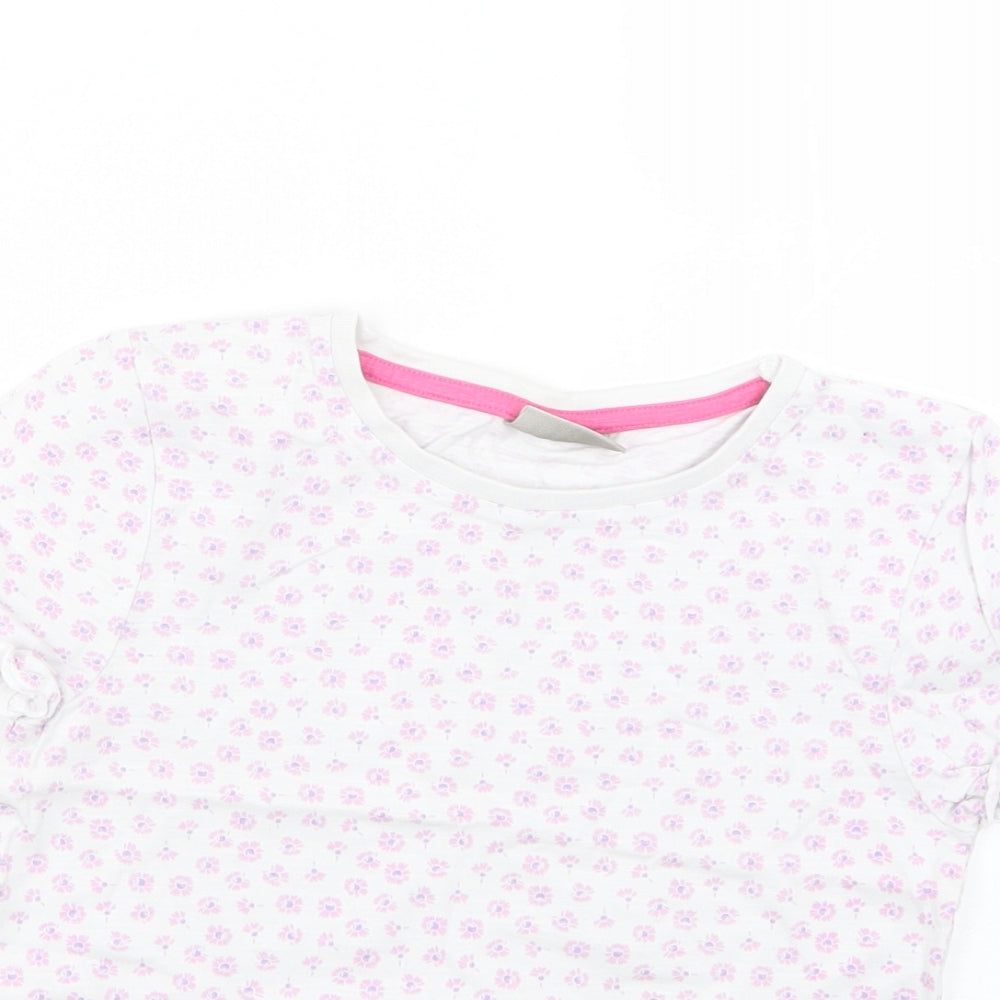 Matalan Girls Purple Floral  Basic Blouse Size 8 Years