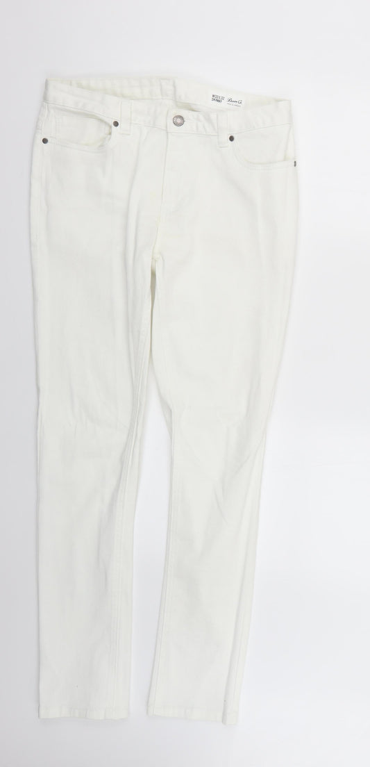 Denim & Co. Womens White   Skinny Jeans Size 32 L29 in