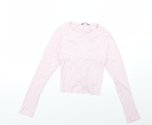 Select Womens Pink   Basic Blouse Size L
