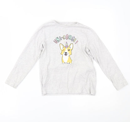 Additional front view of Primark girls’ grey basic blouse, size 5-6, years