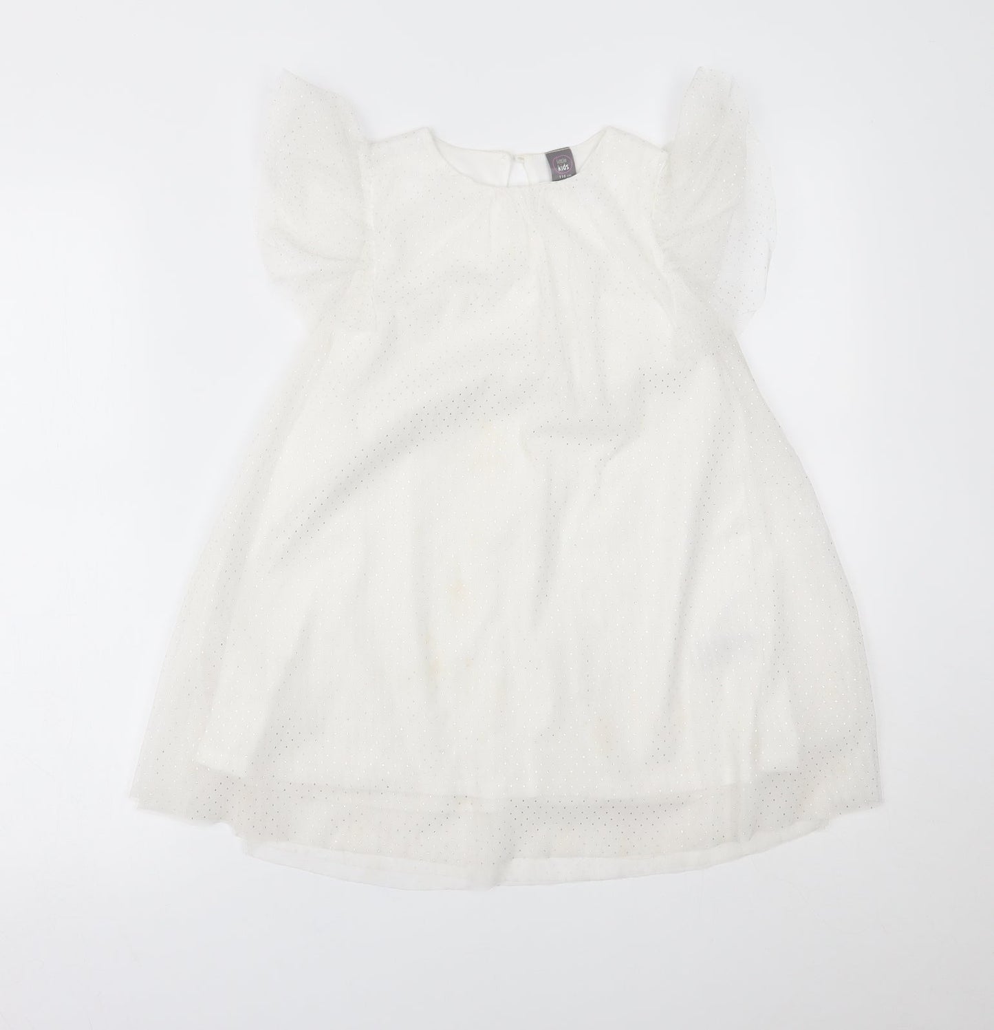 Little Kids Girls White   Fit & Flare  Size 5-6 Years