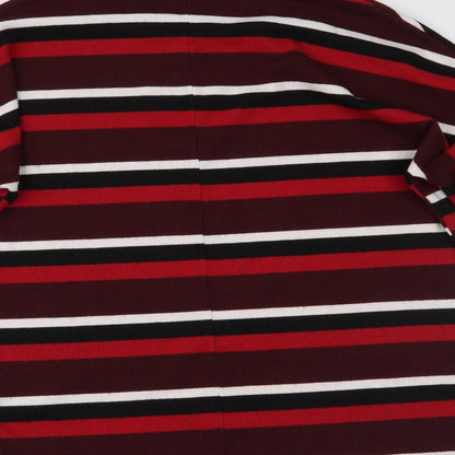 New Look Womens Red Striped  Basic Blouse Size 8