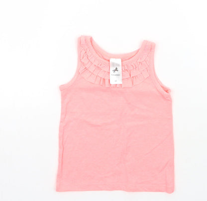Additional front view of Palomino girls’ pink basic tank, size 2-3, years