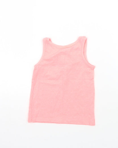 Back view of Palomino girls’ pink basic tank, size 2-3, years
