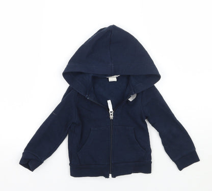 Additional front view of H&M girls’ blue jacket coat, size 2, years