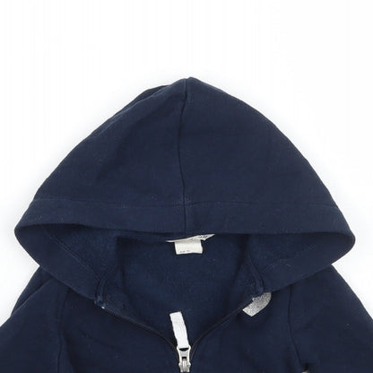 Close-up detail of H&M girls’ blue jacket coat, size 2, years