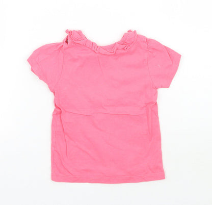 Back view of Nutmeg girls’ pink basic t-shirt, size 12, months
