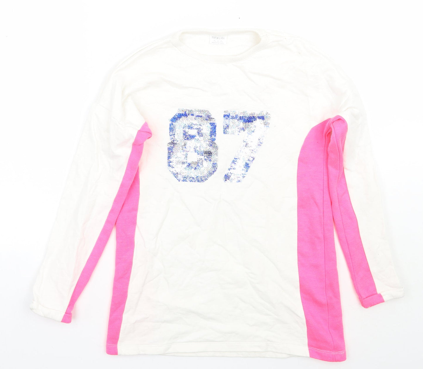 F&F Girls White   Pullover Jumper Size 11-12 Years